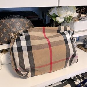 Plaid pouch clutch makeup bag